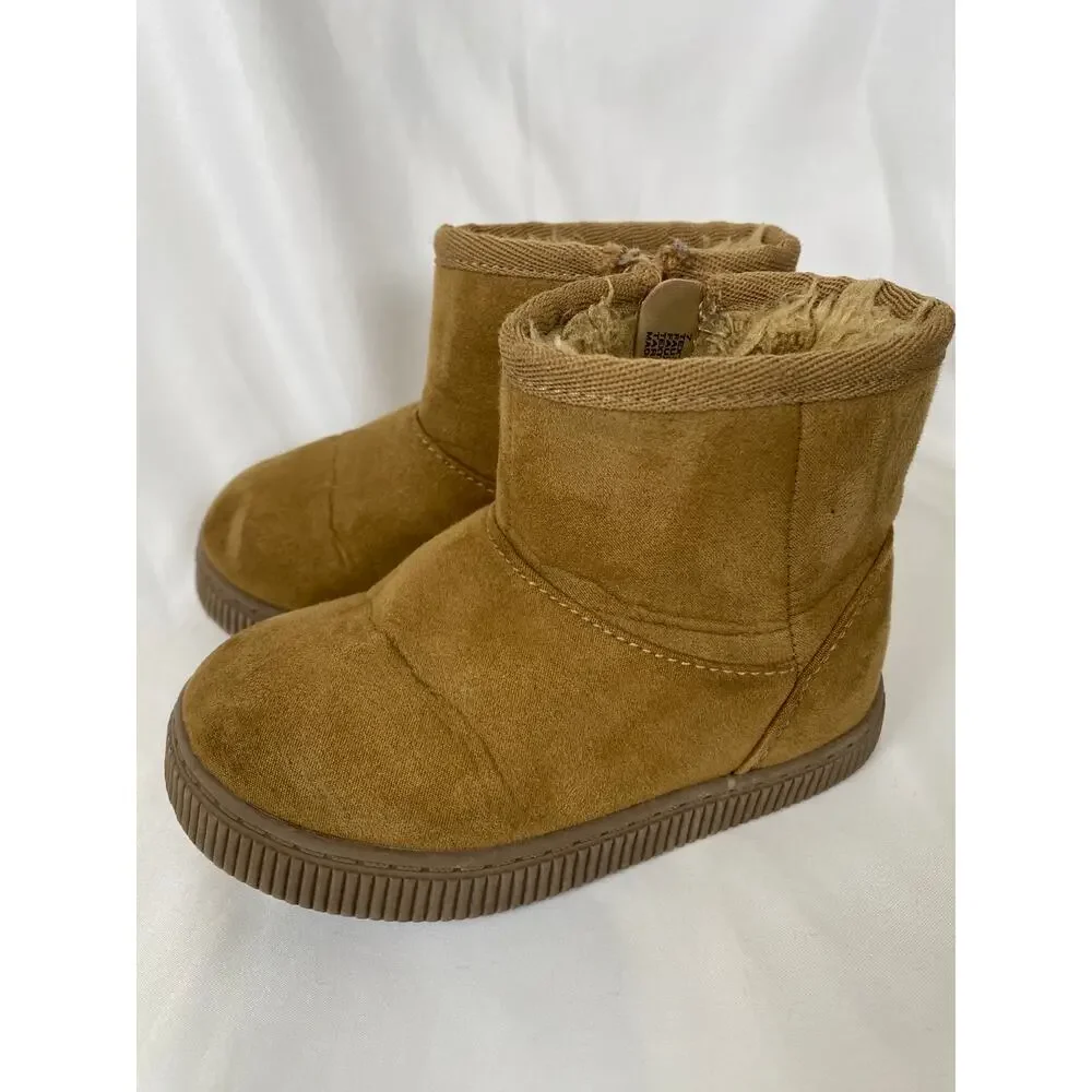 Cat & Jack Toddler Zip Up Suede Boots Tan Size 7